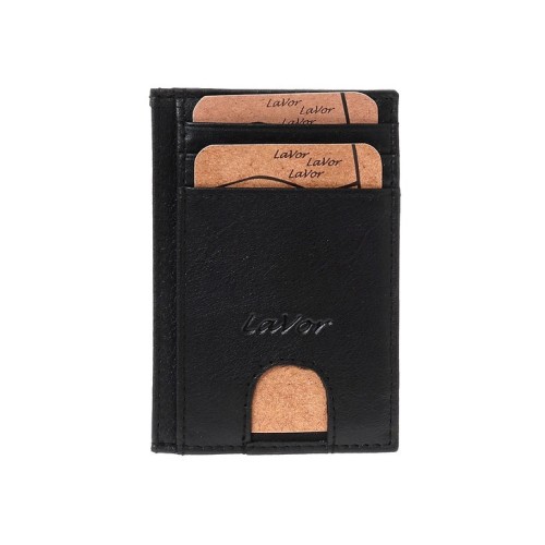 Lavor 1-3783, Πορτοφόλι Καρτών, Δερμάτινο, Μαύρο