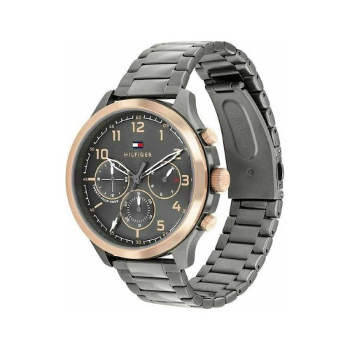 Tommy Hilfiger 1791871 Asher, Stainless Steel Χρονογράφος, Με μπρασελέ, Ανθρακί