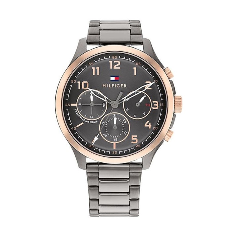Tommy Hilfiger 1791871 Asher, Stainless Steel Χρονογράφος, Με μπρασελέ, Ανθρακί