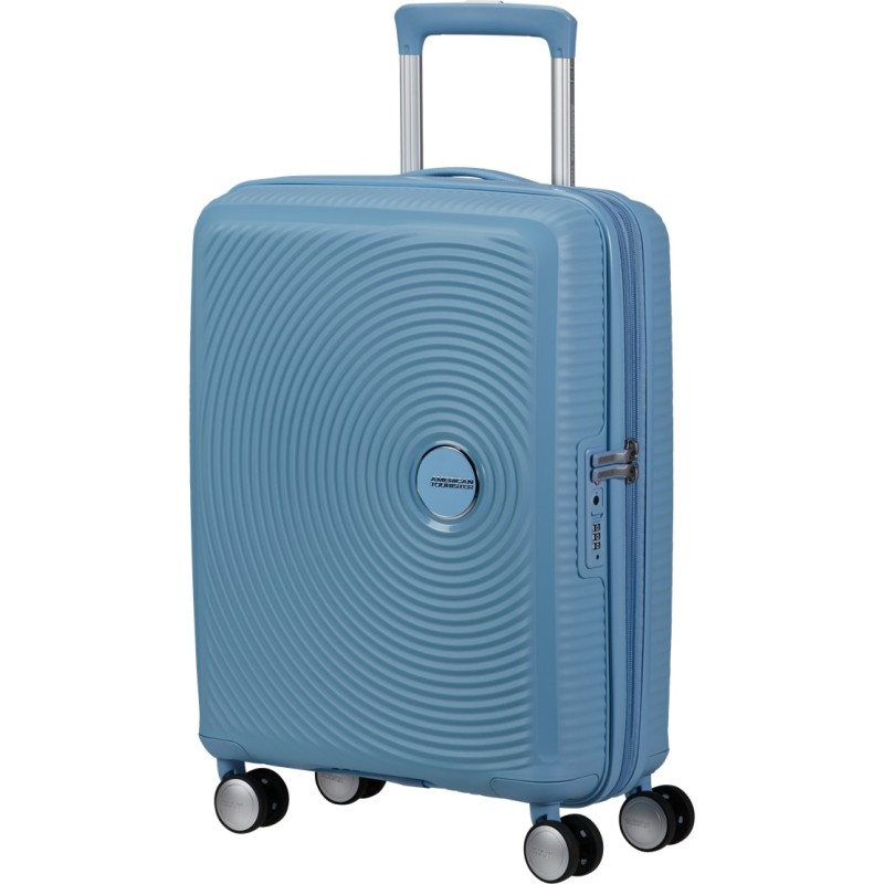 American Tourister 88472-A255, Soundbox Sea Shimmer, Μικρή/Καμπίνας, Γαλανό