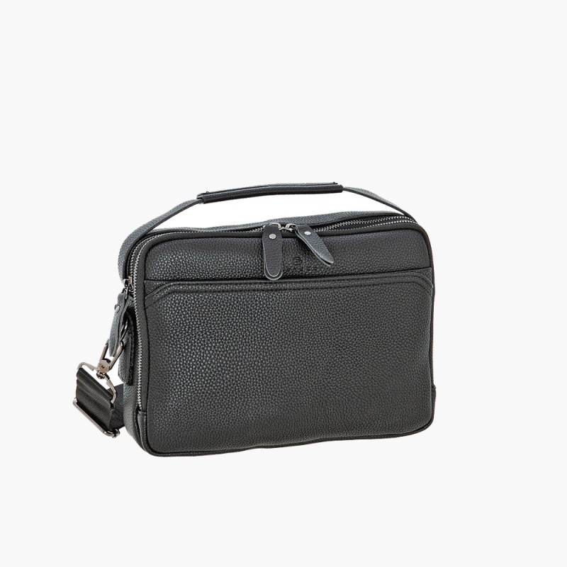 Bartuggi 718-6129-4, Τσάντα ταχυδρόμου, Δέρμα, Μαύρο