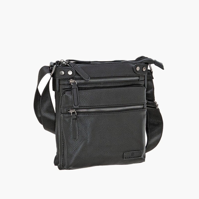 Bartuggi 718-2208-2, Τσάντα Ταχυδρόμου, Δέρμα, Μαύρο