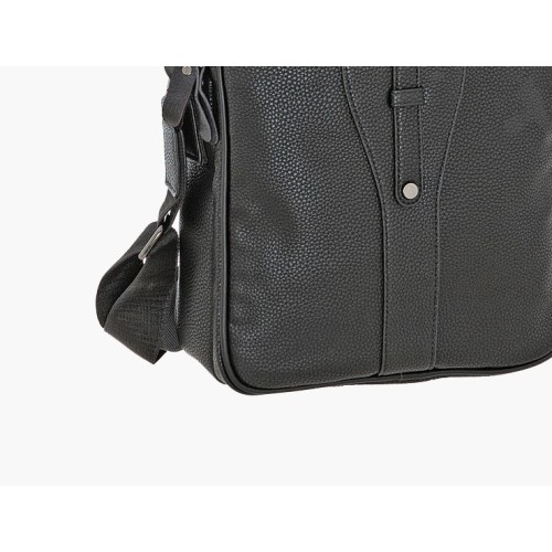 Bartuggi 718-1805-3, Τσάντα Ταχυδρόμου, Δέρμα, Μαύρο
