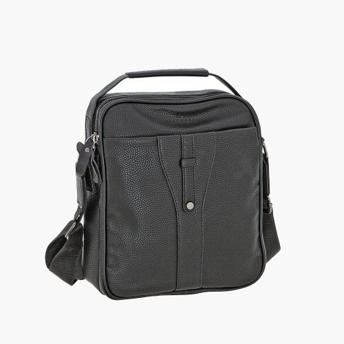 Bartuggi 718-1805-3, Τσάντα Ταχυδρόμου, Δέρμα, Μαύρο