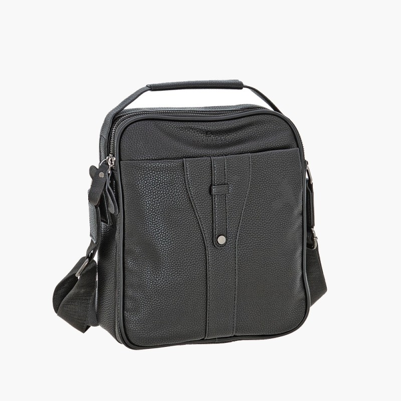 Bartuggi 718-1805-3, Τσάντα Ταχυδρόμου, Δέρμα, Μαύρο