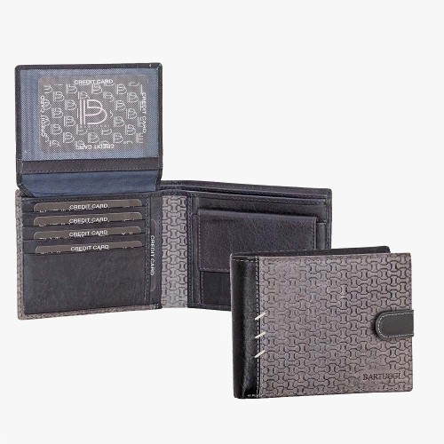 Bartuggi 520-5518, Ανδρικό Πορτοφόλι Δερμάτινο, Μαύρο