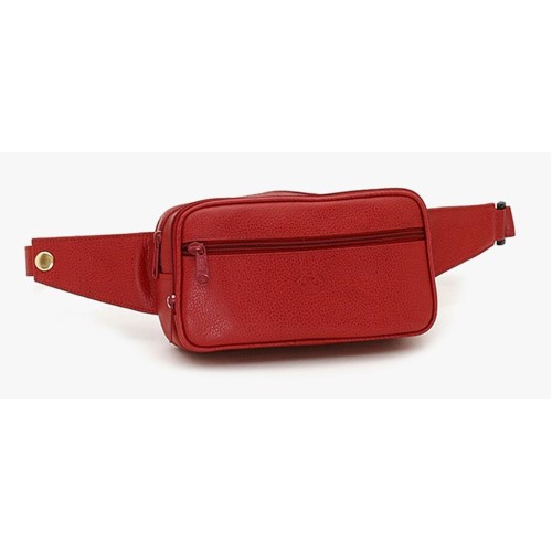 Euroline 600-8049, Τσαντάκι Μέσης, Δέρμα, Κόκκινο