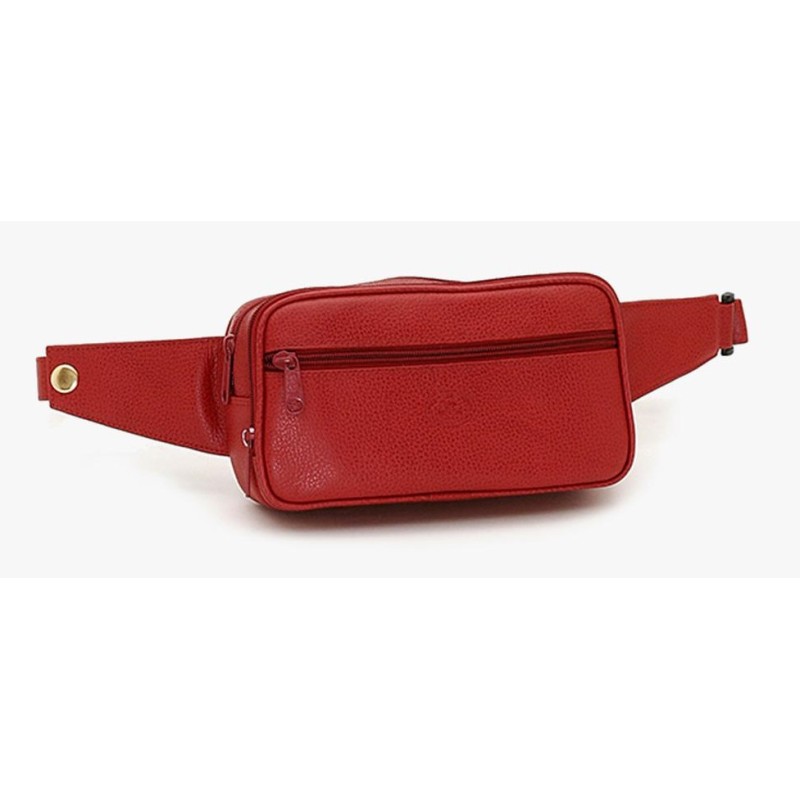 Euroline 600-8049, Τσαντάκι Μέσης, Δέρμα, Κόκκινο