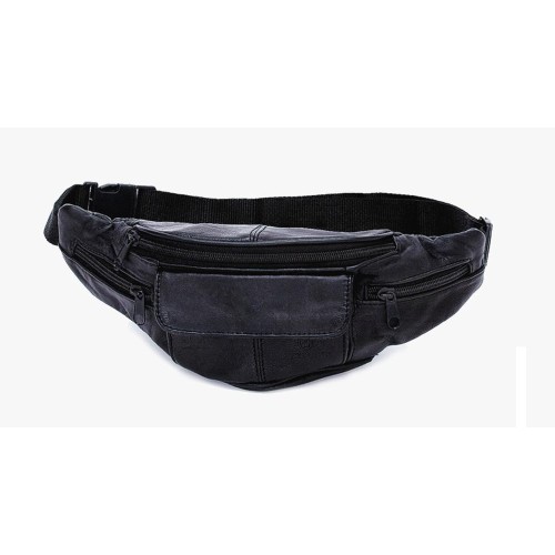 Bartuggi 185-45, Τσαντάκι Μέσης, Δέρμα, Μαύρο