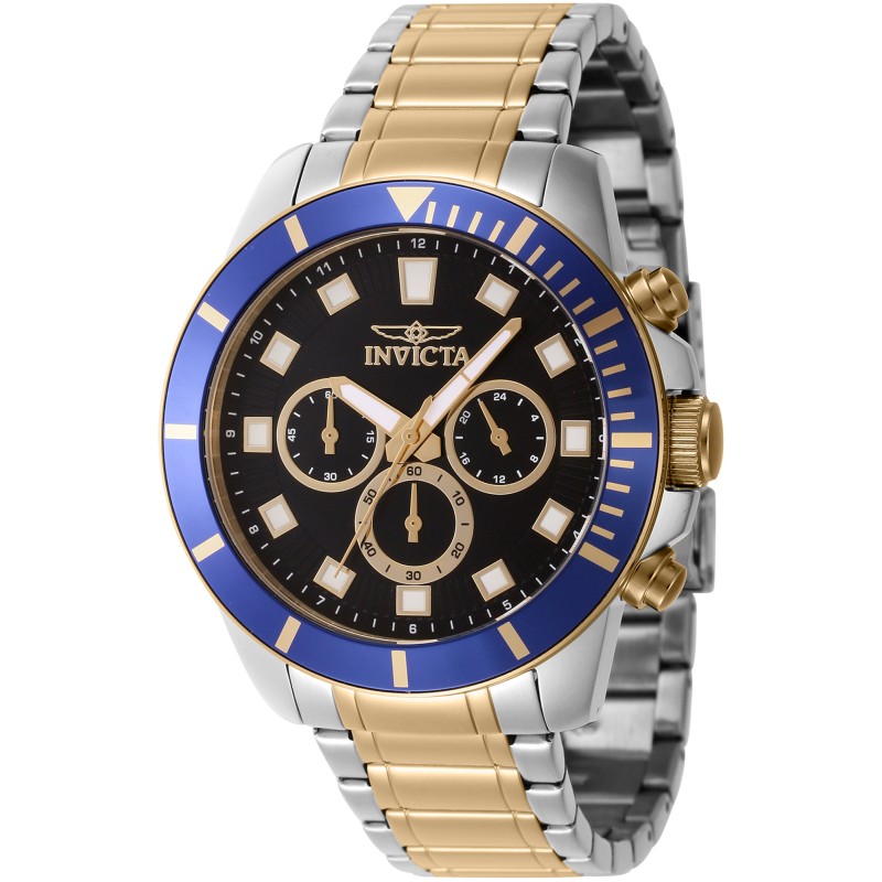 Invicta 46047, Χρονογράφος, Stainless Steel, Με Μπρασελέ, TE, Ασημί/Χρυσό