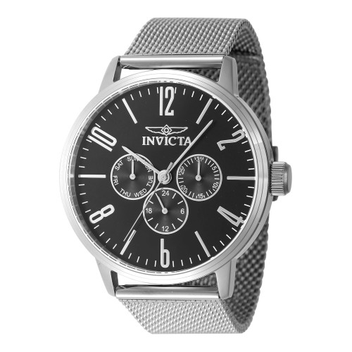 Invicta 47597, Χρονόγραφος, Stainless Steel, Με Μπρασελέ, TE, Ασημί