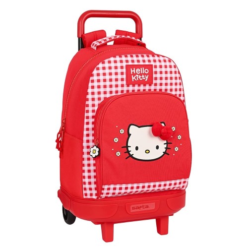 Safta 612316918 Hello Kitty Spring, Τροχήλατη Σχολική Τσάντα, Ύφασμα, Κόκκινο