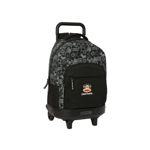 Safta 612419918 Paul Frank Monkey, Τροχήλατη Σχολική Τσάντα, Ύφασμα, Μαύρο