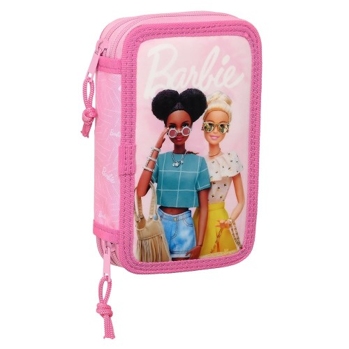 Safta 412310854 Barbie Girl, Κασετίνα, Ύφασμα, Ροζ