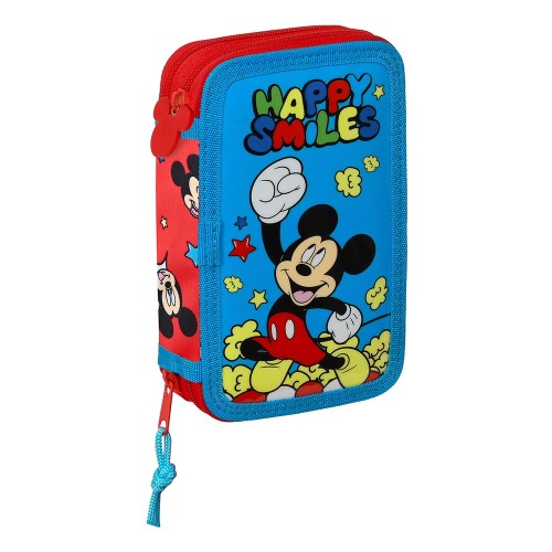 Safta 412214854 Mickey Mouse Happy Smiles, Κασετίνα, Ύφασμα, Κόκκινο