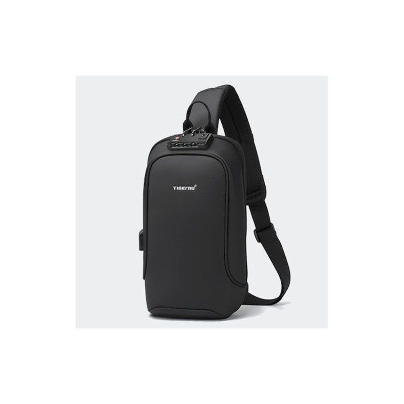 Tigernu T-B8102, Crossbody Τσαντάκι, Ύφασμα, Μαύρο
