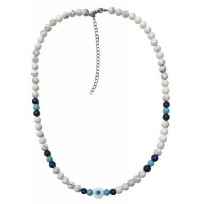 Kostibas 1050-892LT, Κολιέ Ανδρικό, Πέτρα, Λευκό