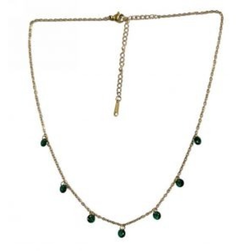 Kostibas 1013-868XP, Κολιέ, Ατσάλι, Μοτίφ, Πράσινο/Χρυσό