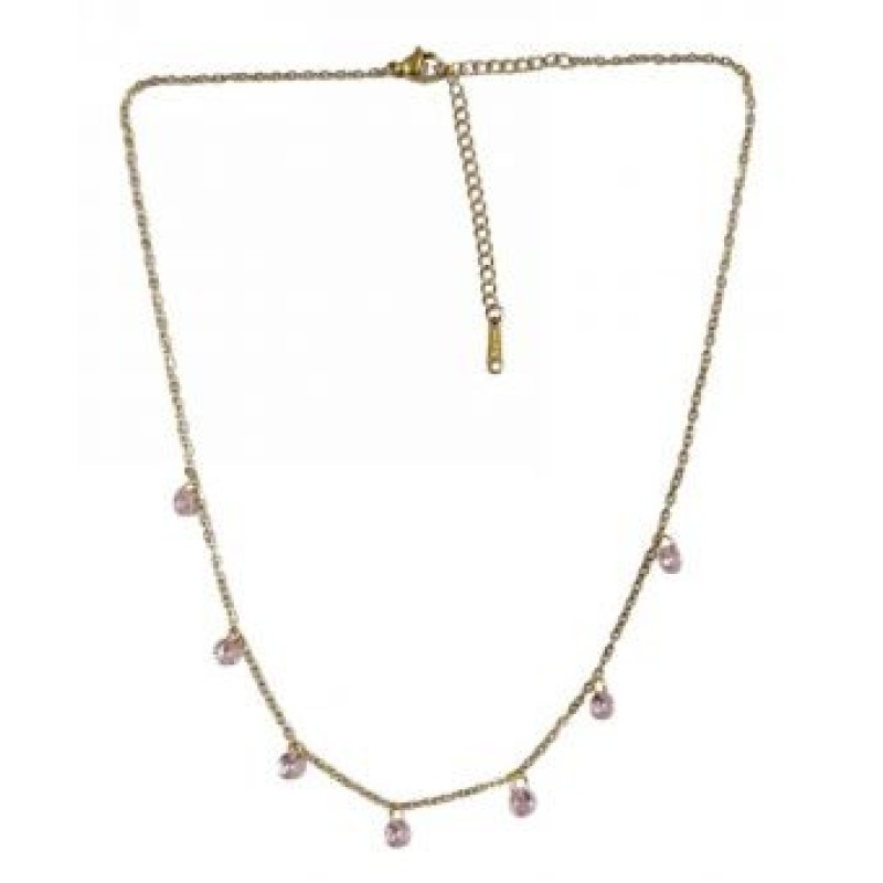 Kostibas 1013-868XR, Κολιέ, Ατσάλι, Μοτίφ, Ροζ/Χρυσό