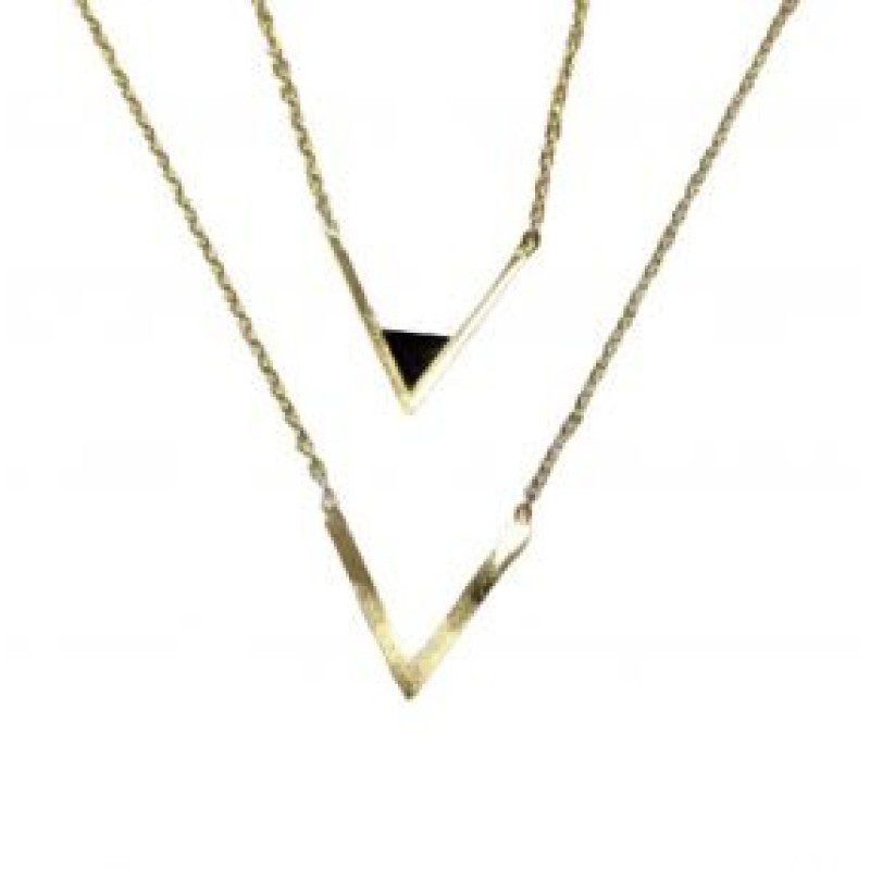 Kostibas 1013-890XM, Κολιέ, Ατσάλι, Μοτίφ, Χρυσό/Μαύρο