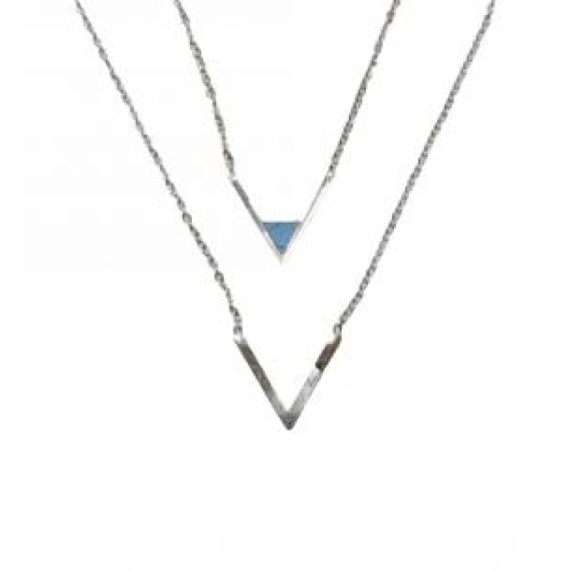 Kostibas 1013-890AT, Κολιέ, Ατσάλι, Μοτίφ, Ασημί/Τιρκουάζ