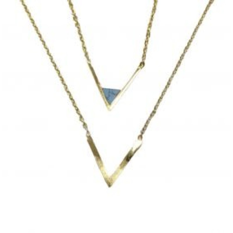 Kostibas 1013-890XT, Κολιέ, Ατσάλι, Μοτίφ, Χρυσό/Τιρκουάζ