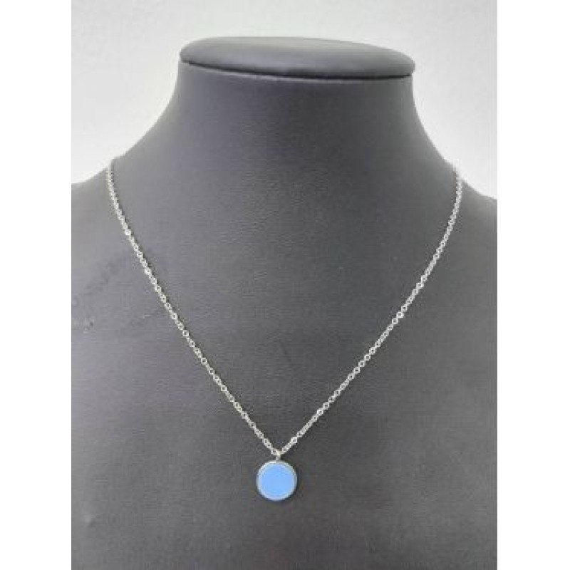 Kostibas 1013-969AB, Κολιέ, Ατσάλι, Μοτίφ, Ασημί/Μπλε