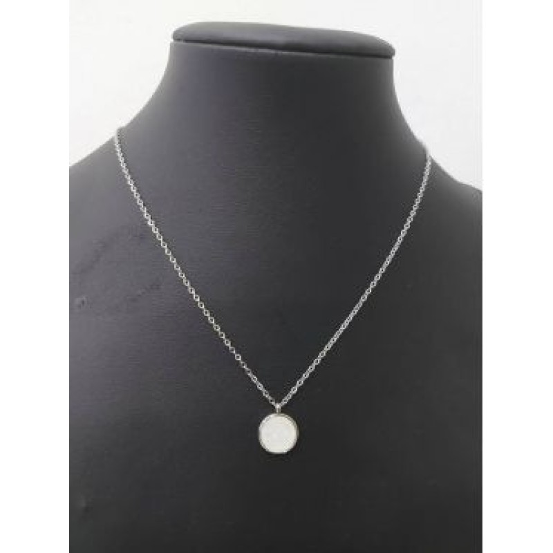 Kostibas 1013-969AL, Κολιέ, Ατσάλι, Μοτίφ, Ασημί/Λευκό