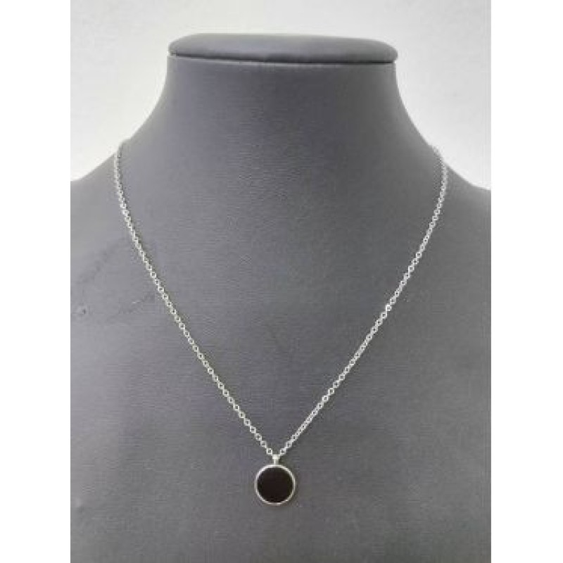 Kostibas 1013-969AM, Κολιέ, Ατσάλι, Μοτίφ, Ασημί/Μαύρο