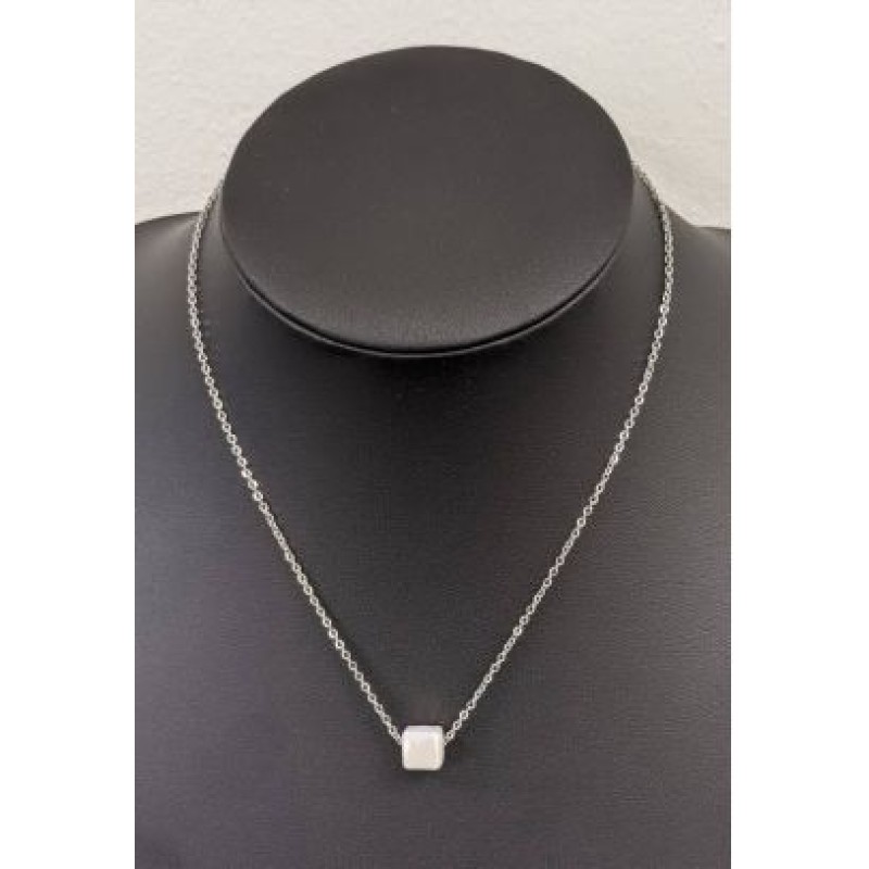 Kostibas 1013-866AL, Κολιέ, Ατσάλι, Ασημί/Λευκό