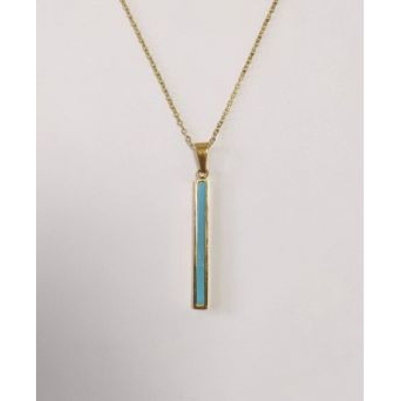 Kostibas 1013-840XD, Κολιέ, Ατσάλι, Χρυσό/Τιρκουάζ