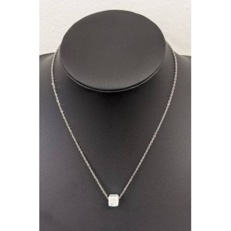 Kostibas 1013-866AO, Κολιέ, Ατσάλι, Μοτίφ, Ασημί/Λευκό/Γαλάζιο