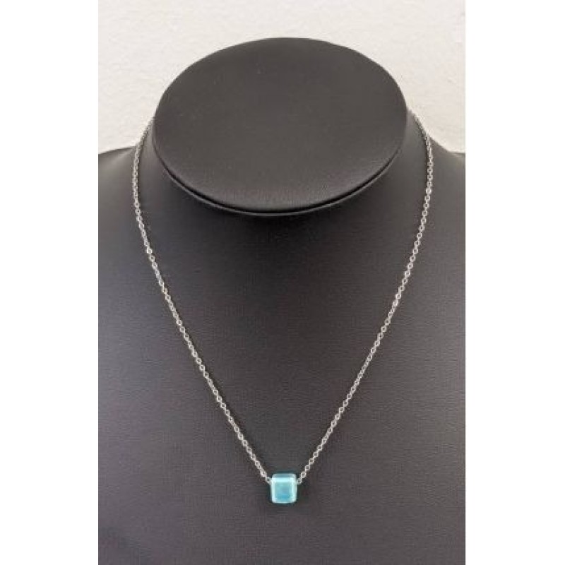 Kostibas 1013-866AP, Κολιέ, Ατσάλι, Μοτίφ, Ασημί/Πράσινο