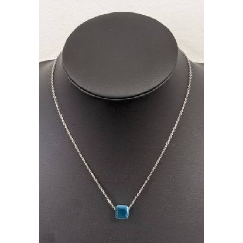 Kostibas 1013-866AB, Κολιέ, Ατσάλι, Μοτίφ, Ασημί/Μπλε