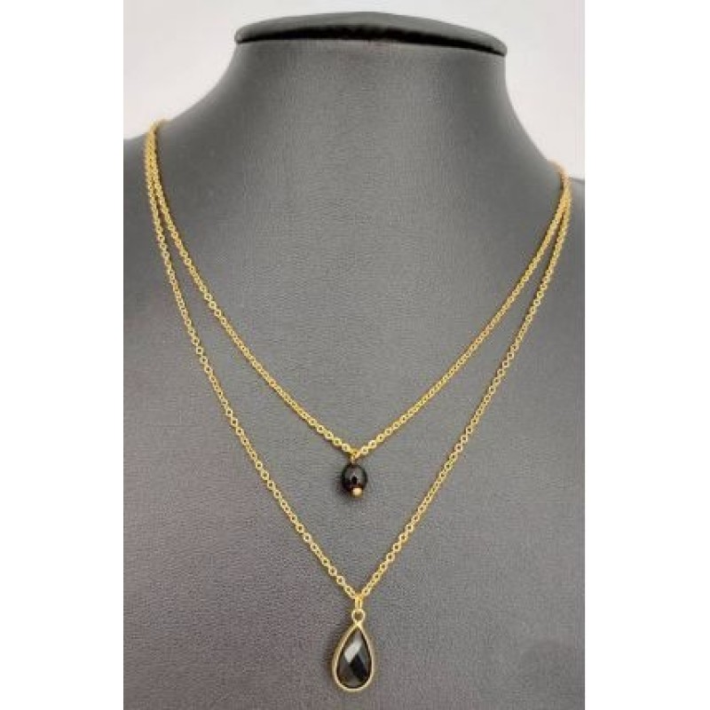 Kostibas 1013-963XM, Κολιέ, Ατσάλι, Μοτίφ, Χρυσό/Μαύρο