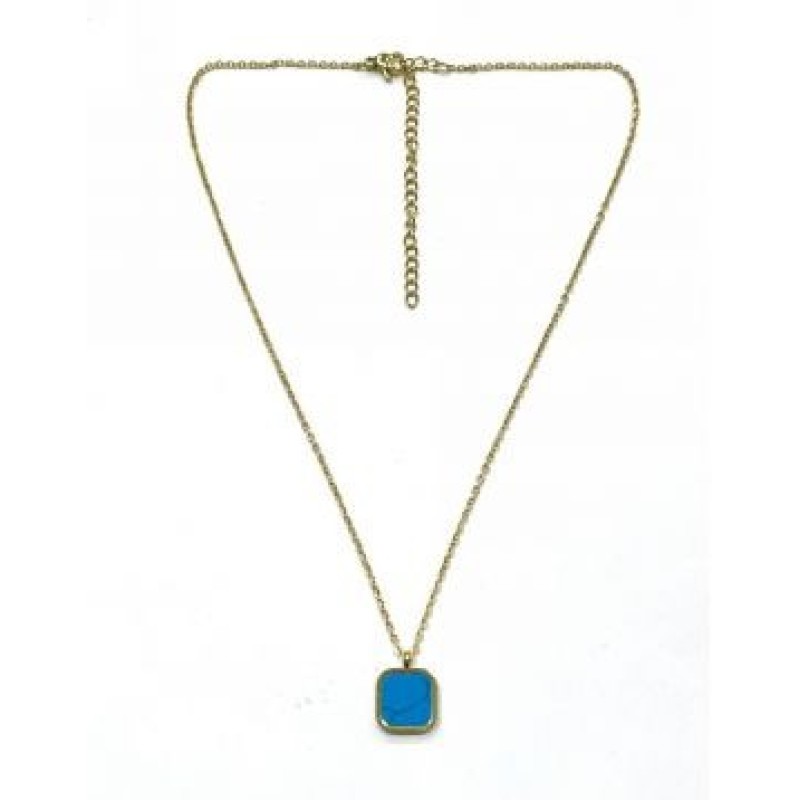 Kostibas 1013-869XD, Κολιέ, Ατσάλι, Μοτίφ, Χρυσό/Μπλε