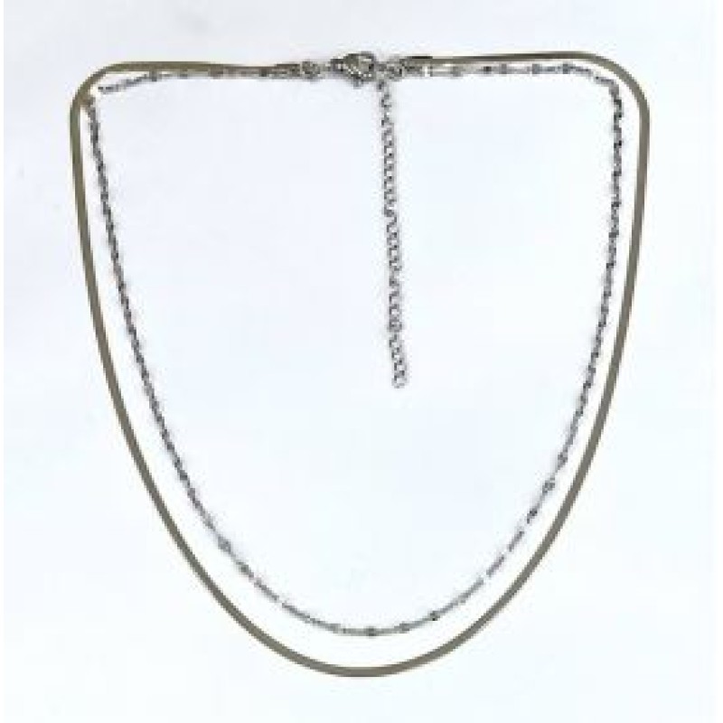 Kostibas 1013-882A6, Κολιέ, Ατσάλι, Snake, Ασημί