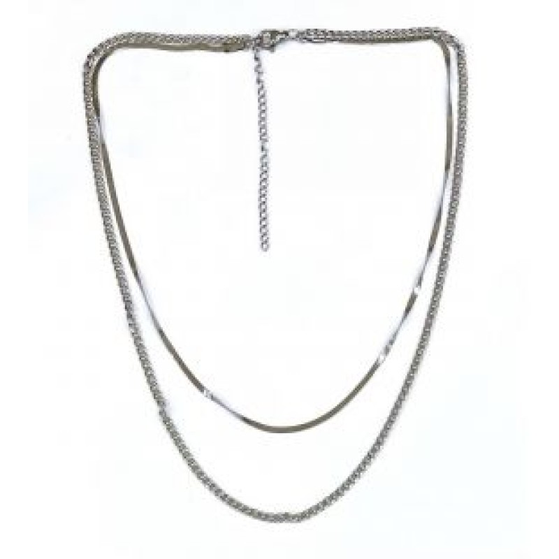 Kostibas 1013-882A5, Κολιέ, Ατσάλι, Snake, Ασημί