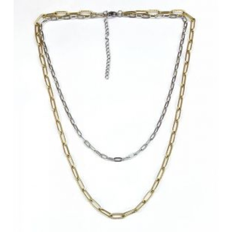 Kostibas 1013-882OX, Κολιέ, Ατσάλι, Snake, Χρυσό/Ασημί