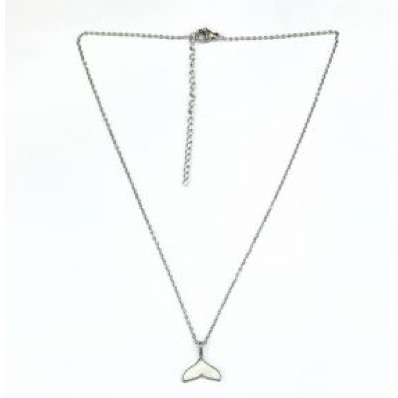 Kostibas 1013-841AL, Κολιέ, Ατσάλι, Μοτίφ, Ασημί/Λευκό