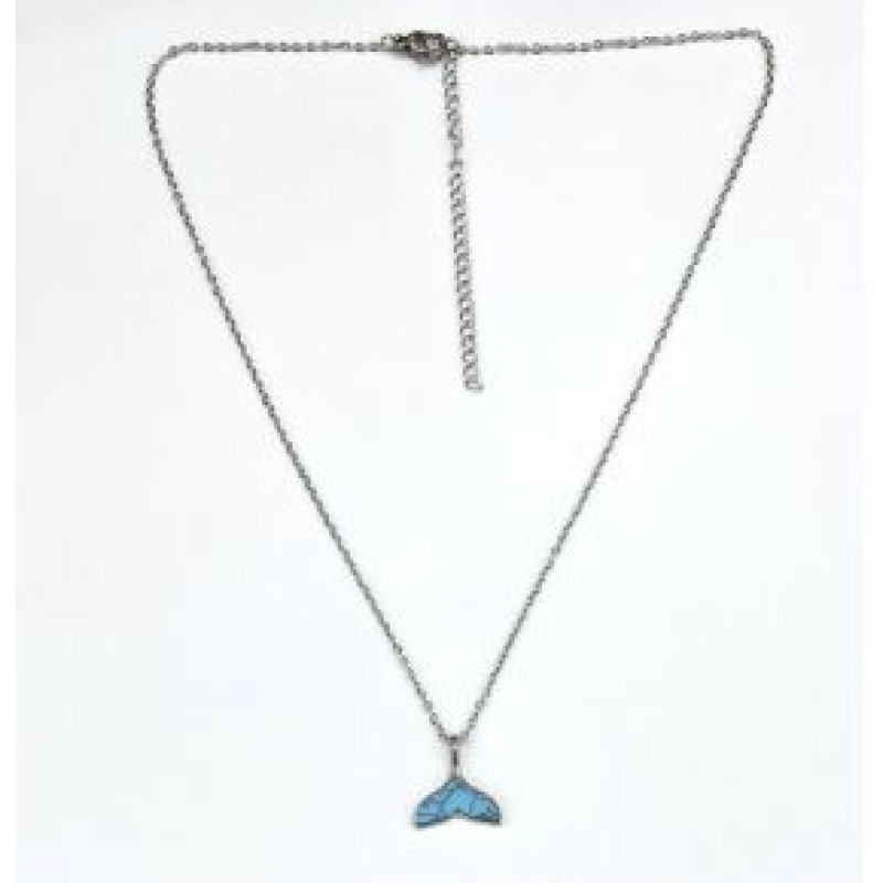 Kostibas 1013-841AT, Κολιέ, Ατσάλι, Μοτίφ, Ασημί/Τιρκουάζ