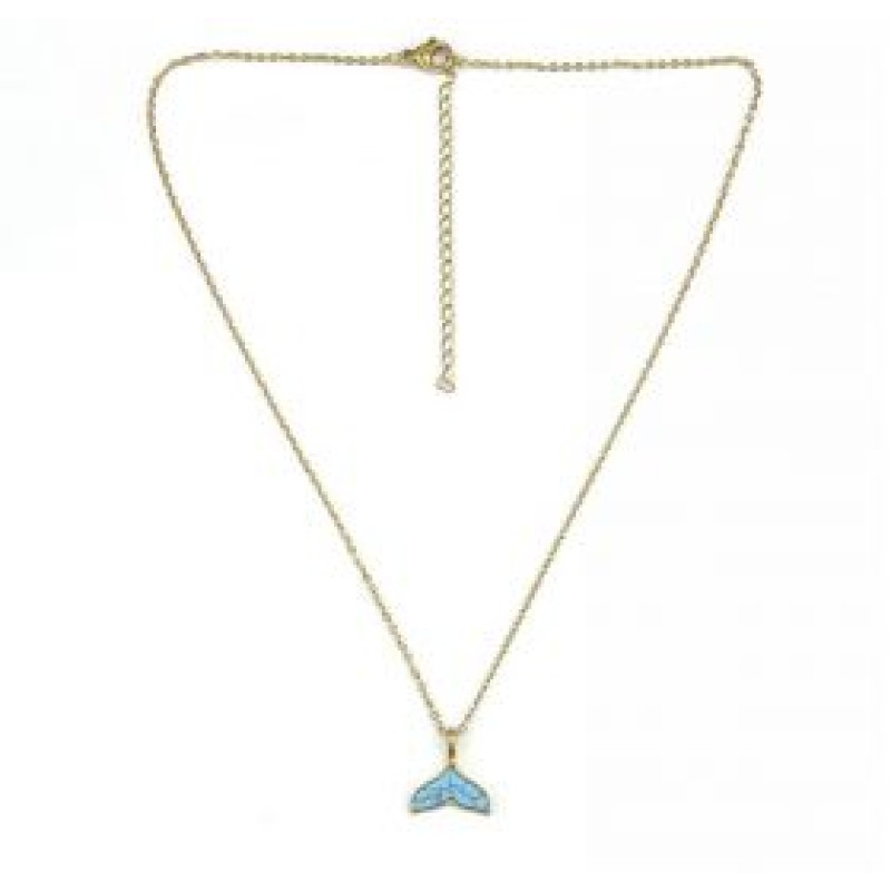 Kostibas 1013-841XT, Κολιέ, Ατσάλι, Μοτίφ, Χρυσό/Τιρκουάζ