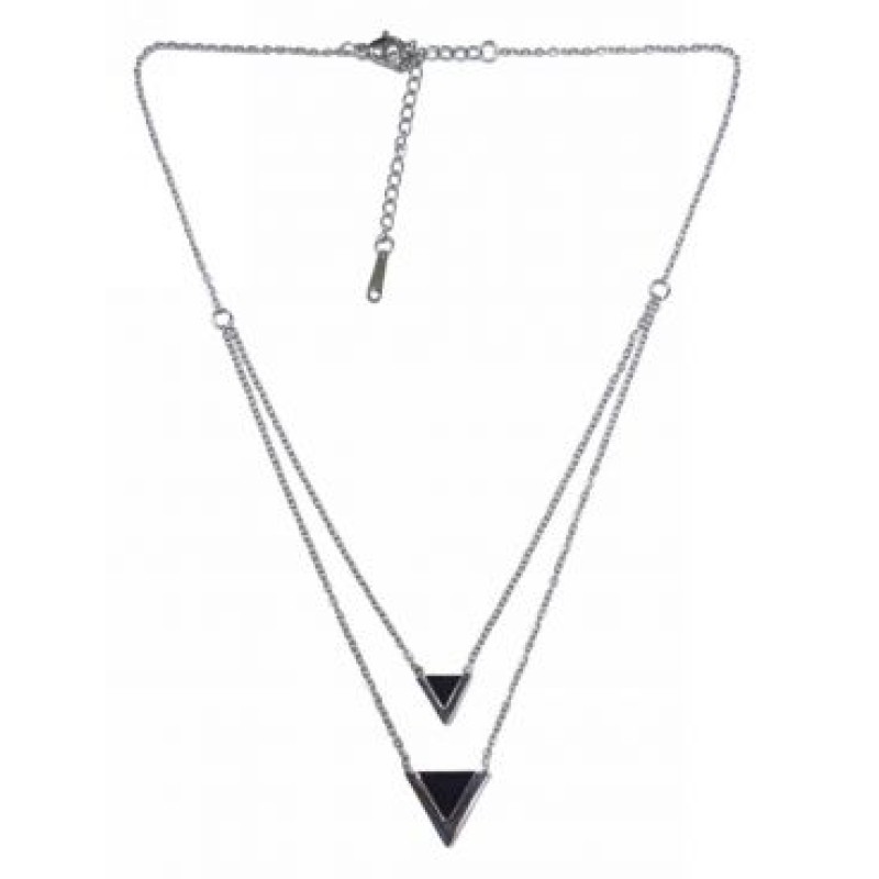 Kostibas 1013-792A2, Κολιέ, Ατσάλι, Μοτίφ, Ασημί/Μαύρο