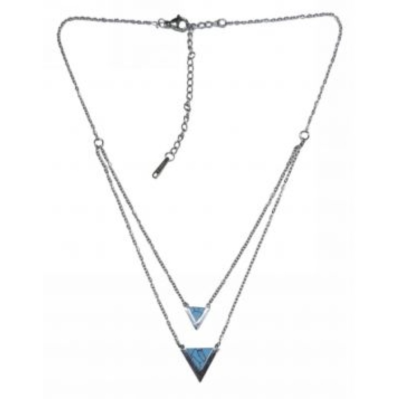 Kostibas 1013-793A2, Κολιέ, Ατσάλι, Μοτίφ, Ασημί/Τιρκουάζ