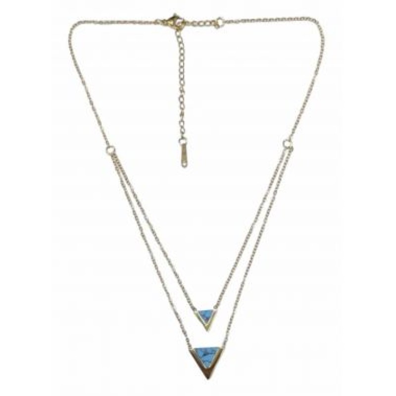 Kostibas 1013-793X2, Κολιέ, Ατσάλι, Μοτίφ, Χρυσό/Τιρκουάζ