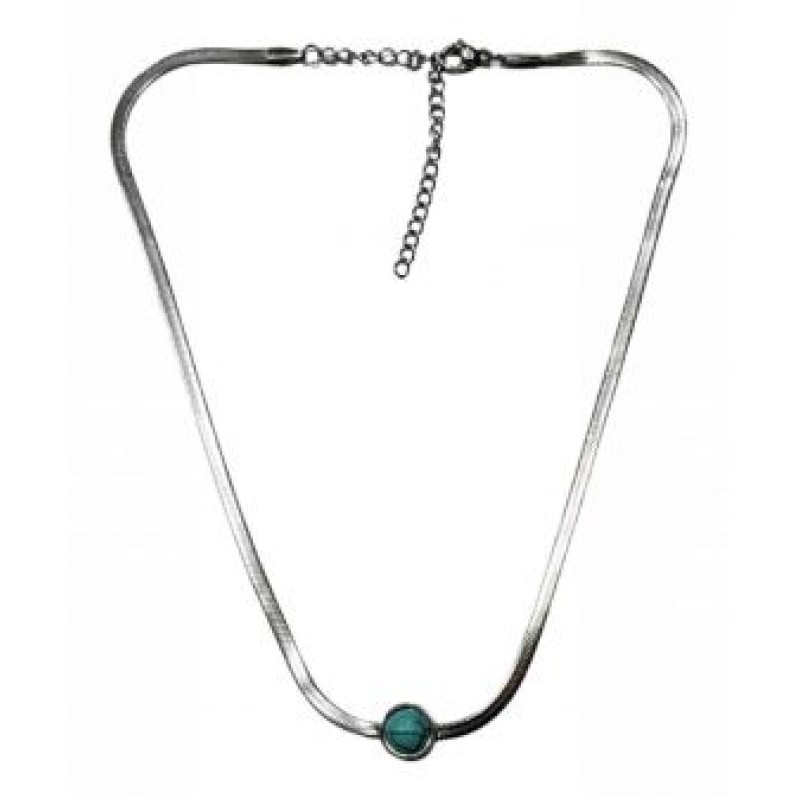 Kostibas 1013-884AT, Κολιέ, Ατσάλι, Μοτίφ, Ασημί/Τιρκουάζ