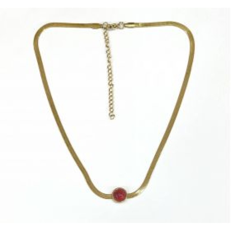 Kostibas 1013-884XE, Κολιέ, Ατσάλι, Μοτίφ, Χρυσό/Κόκκινο