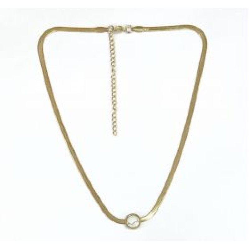 Kostibas 1013-884XL, Κολιέ, Ατσάλι, Μοτίφ, Χρυσό/Λευκό