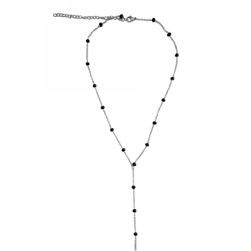 Kostibas 1013-703AM, Κολιέ, Ατσάλι, Ασημί/Μαύρο