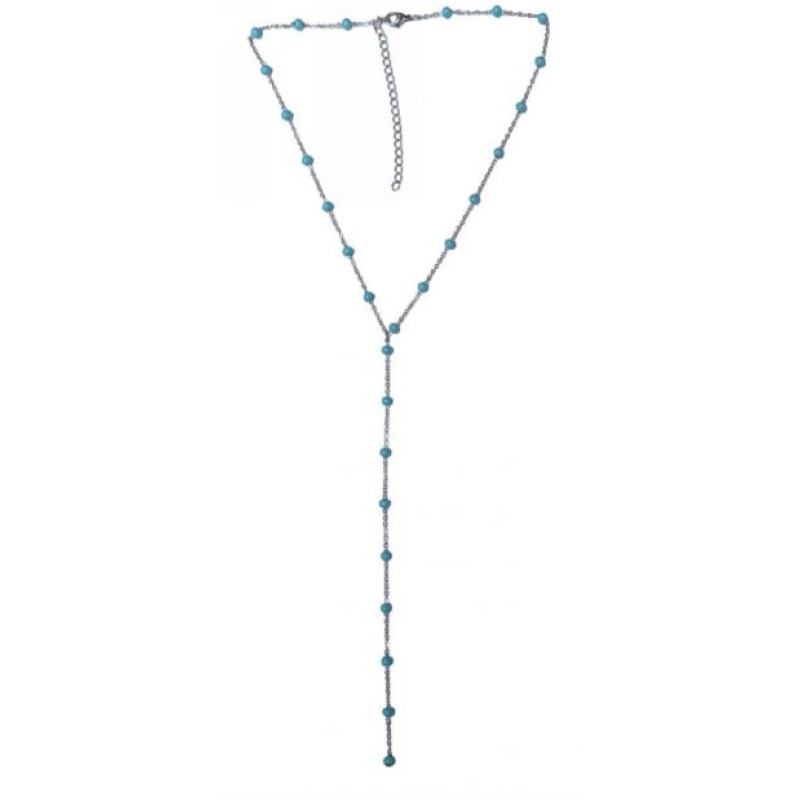 Kostibas 1013-703AT, Κολιέ, Ατσάλι, Ασημί/Τιρκουάζ